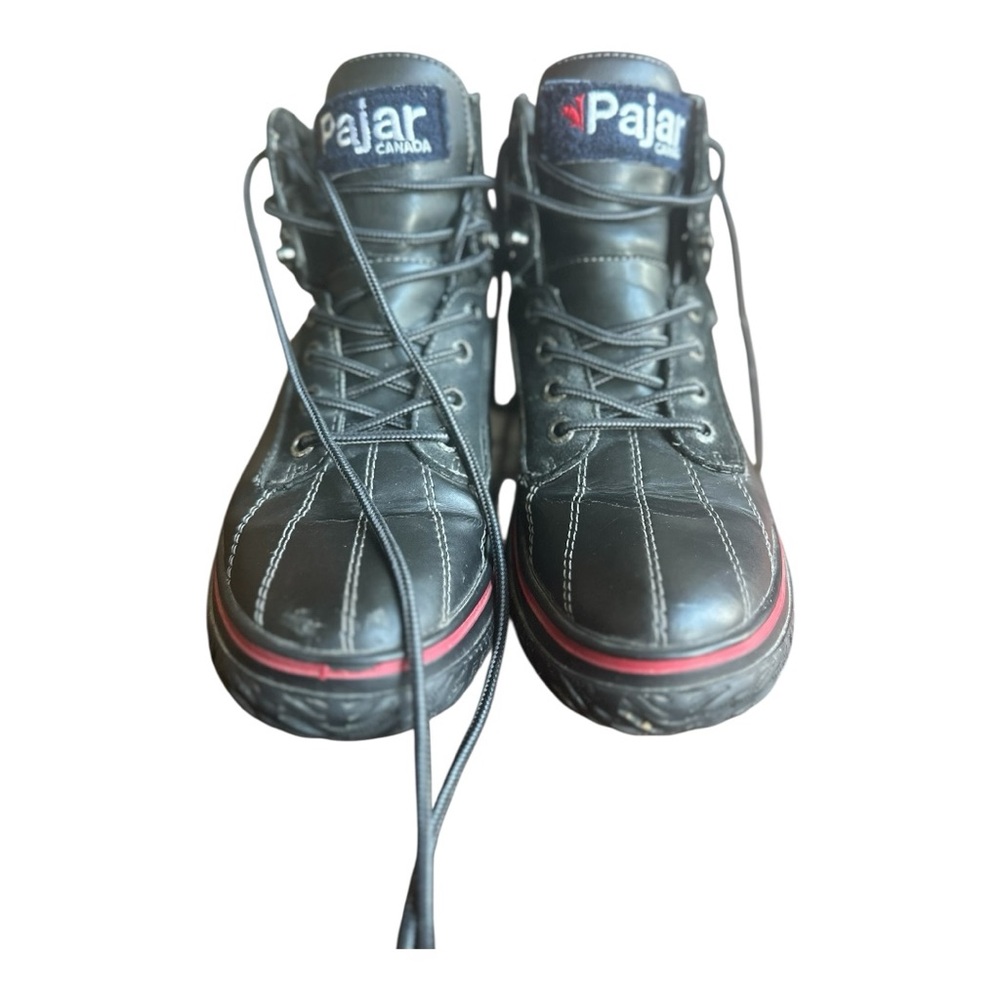 Pajar Men's Black and Red Lace-Up Boots Waterproof. Seam-sealed